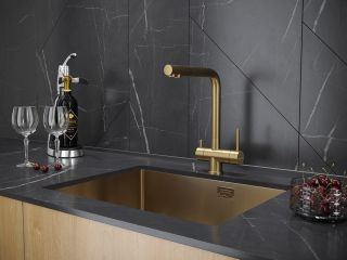 Смеситель для кухни Paulmark Skalen Sk213020-BG брашированное золото